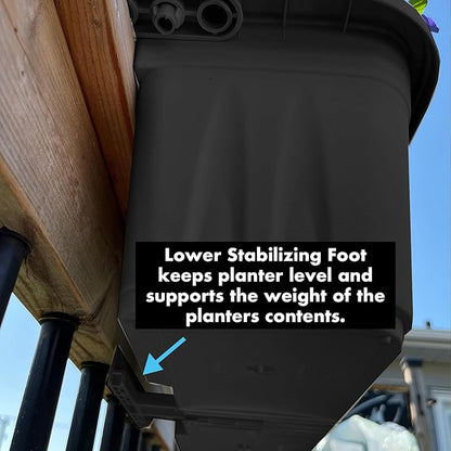 Apollo Exports International 24" Adjustable Railing Planter, Black