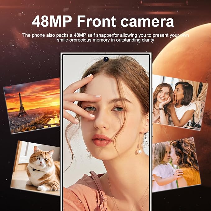 S24 Ultra Unlocked Cell Phones Smartphone with Built-in Pen 8+256GB Android 13 Phones 6.8" HD Screen Dual SIM 108MP+48MP Camera (Titanium Grey)