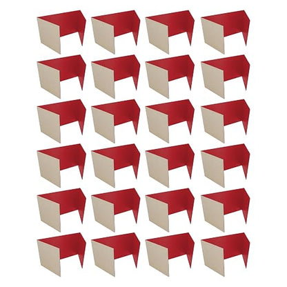 Flipside Products 18”x 48” Red Study Carrel, Privacy Boards, Student Privacy and Focus Booth for The Classroom, Desk Divider Cubby for Tests, Made in USA - 24 Pack