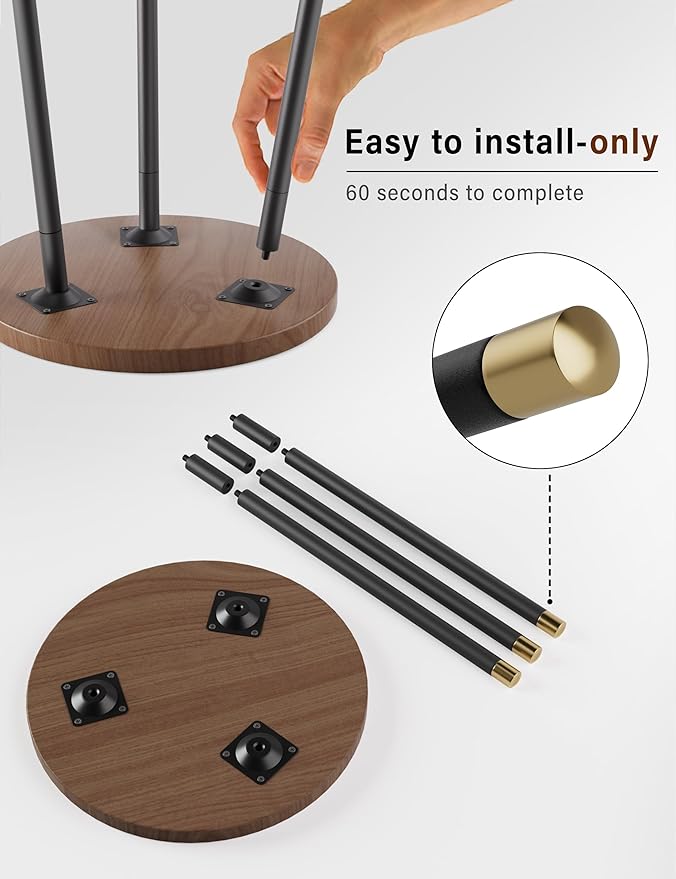 Plant Stand Indoor 2 Pack: Adjustable Wood 16 Inch Plant Stand - Mid Century Modern Decor Corner Plant Stands for Indoor Plants - Small Round Plant Table Holder for Balcony Living Room Office