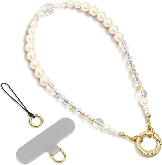 SURPHY Phone Charm, Handmade Beaded Phone Wrist Strap with Tether Tab | Phone Charm Strap, Phone Chain with Premium Metal Buckle, Wrist Strap Fits Cellphone Cases, Wallets, Bags, Keys