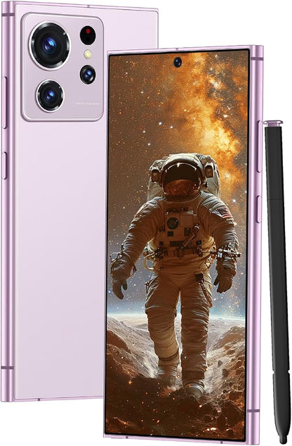 S24 Ultra Unlocked Cell Phones Smartphone with Built-in Pen 8+256GB Android 13 Phones 6.8" HD Screen Dual SIM 108MP+48MP Camera (Pink)