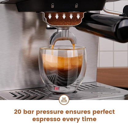Gevi 20 Bar Espresso Machine, Programmable Coffee Maker with Milk Frother | Budget under$100; Removable Water Tank; Produce Good Crema; Include Necessary Accessories; Can Make Americanos; Easy to Clean