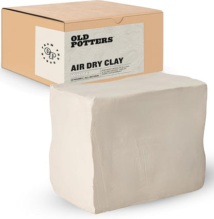 Old Potters Premium Air Dry Clay, White, 10 lbs, All Natural Modeling Clay. Ideal for Beginners and Advanced Sculptors.
