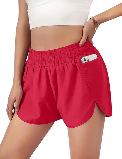 Blooming Jelly Women's Quick-Dry Running Shorts Workout Sport Layer Active Shorts with Pockets 1.75"