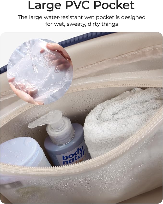 BAGSMART Duffle Bag for Travel, Gym Bag for Women, Weekender Carry on Bag | PVC Wet Pocket, Airline Approved Personal Carry-on Size, Fits Under-seat, One Bag for Gym, Travel, Hospital, Overnight