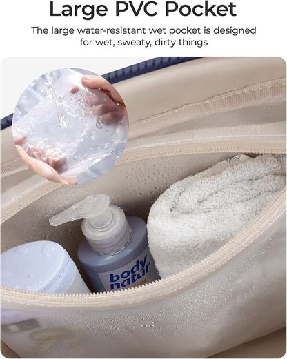 BAGSMART Duffle Bag for Travel, Gym Bag for Women, Weekender Carry on Bag | PVC Wet Pocket, Airline Approved Personal Carry-on Size, Fits Under-seat, One Bag for Gym, Travel, Hospital, Overnight