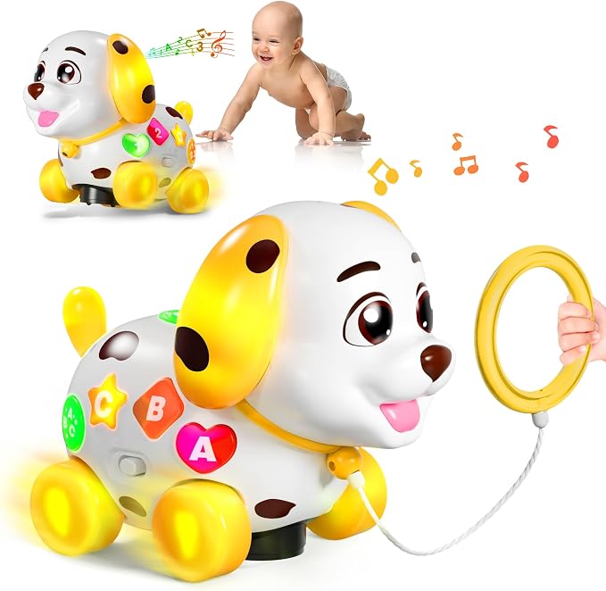 Toys for 1 Year Old Girl Gifts, Musical Baby Toys 6-12-18 Months, Bilingual Learning Toy for 1 Year Old, 1st Birthday Girl Boy Gift Presents, Music Toddlers Puppy for Infants 7 8 9 Months