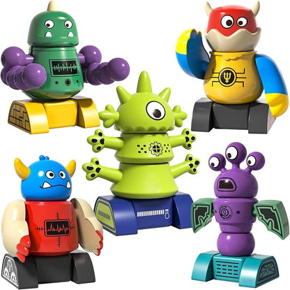 Magnetic Robot Toy for Kids 3-5, 35 PCS STEM Educational Playset with Storage Box, DIY Stacking Monster Robots, Toddler Creative Alien Toys Gift for Boys Girls (Christmas Birthday)