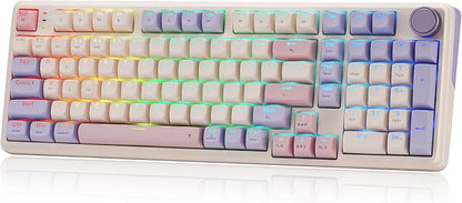 Redragon K768 PRO Wireless 100-Key Gasket Gaming Keyboard, Knob + 8000mAh | Multi-Function Control Wheel, 0-Delay Tri-Mode, Cushioned 5-Layer Noise Dampening for Creamy Thocky Sound, Practical 95% Size