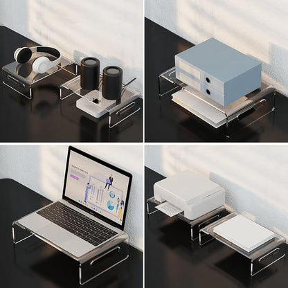 Zimilar 2 Pack Monitor Stand Riser, Acrylic Monitor Stand for Computer, Laptop, Printer, Notebook, Premium Clear Laptop Stand Acrylic Monitor Riser for Home Office, Monitor Stands for 2 Monitors | Laptop, Printer, Notebook, Premium Clear Laptop Stand A...