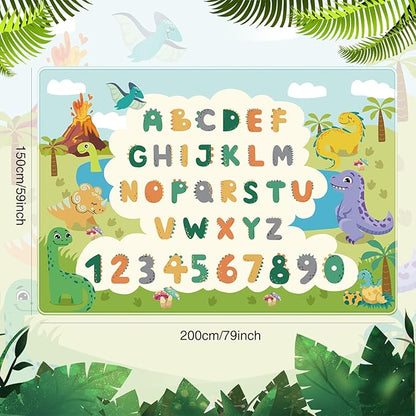 Kids Rug for Playroom,78.7 X 59 Inch Dinosaur Kids Play Mat ABC Classroom Rug,Non-Slip Cute Alphabet Rug Soft Kids Floor Mats Carpet,Toddler Baby Playroom Mat for Kids Room Classroom Playroom