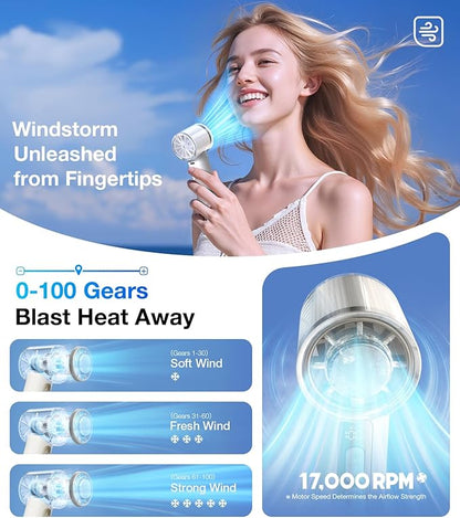 TORRAS COOLiFY iva Handheld Fan with Ice Cooler, [Chill by 50°F], 0-100 Adjustable Speed, Super Mini Powerful Portable Fan 4900mAh Rechargeable, Hand Fans for Travel Essentials,Mothers Day Gifts,Ivory