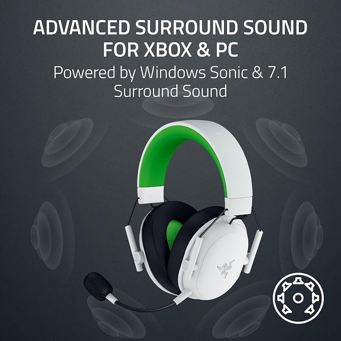 Razer BlackShark V3 X HyperSpeed Wireless Xbox Gaming Headset, White | 50mm Drivers, Cardioid Mic, 2.4 GHz, Bluetooth, Works with PC, Mac, PS5, Nintendo Switch, Smartphone, 70 Hr Battery