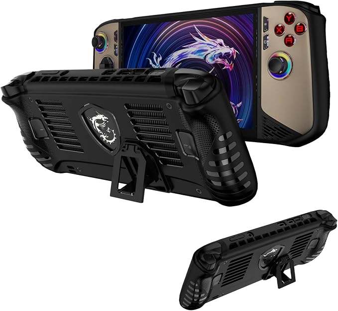 for MSI Claw 8 AI+ A2VM Silicone Grip Case ，Soft Skin Silicone Case Full Protective Case Cover with MSI Claw 8 AI+ A2VM-Black