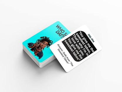 Kinfolk Who Said Dat: R&B Trivia Card Game – Name That Artist Challenge Featuring 76 Classic Lyrics & Quotes | Fun Music Game for Teens & Adults | Great for Parties, Cookouts & Late-Night Laughs
