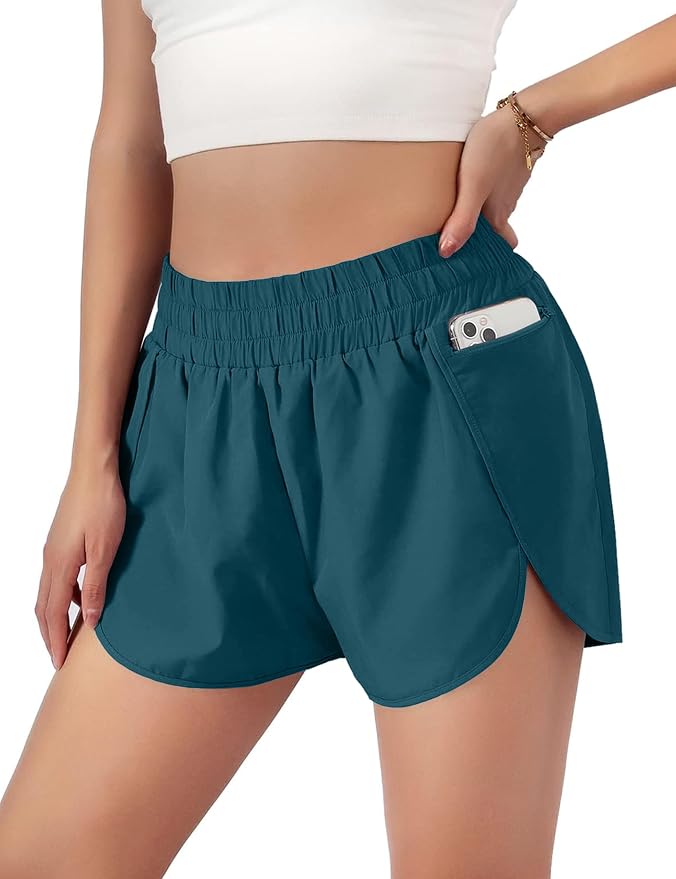 Blooming Jelly Women's Quick-Dry Running Shorts Workout Sport Layer Active Shorts with Pockets 1.75"