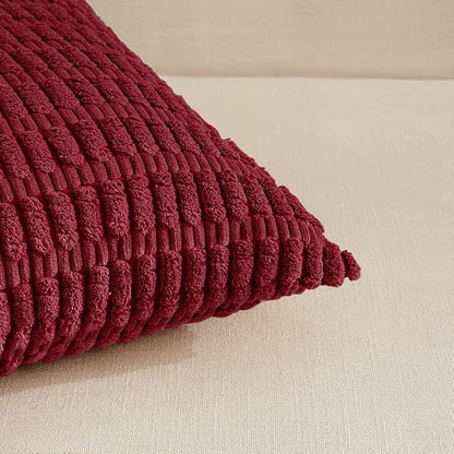 Fancy Homi 4 Packs Decorative Throw Pillow Covers for Living Room Couch Bed, Modern Farmhouse Boho Home Décor Accent Cushion Case, 26" x 26", Burgundy