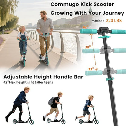 Kick Scooter for Kids 5-12, Teens, Adults, CPSC Certified Foldable Lightweight Sport Scooter with 8 Inch Wheels, Max Load 240 LBS, Gift for Childs