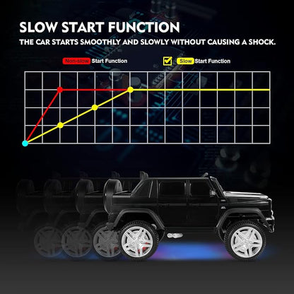 JOYLDIAS Licensed Mercedes-Benz G650S Ride On Car for Kids, 12V7AH Kids Ride On Truck W/LED Underglow Lights,Remote Control, 3 Speeds,Music,Bluetooth,Twin Motors, Spring Suspension, Black