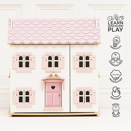 Le Toy Van - Iconic Sophie's Large Wooden Doll House | Dream House Wooden Dolls House Play Set | Great As A Gift | Suitable for Ages 3+