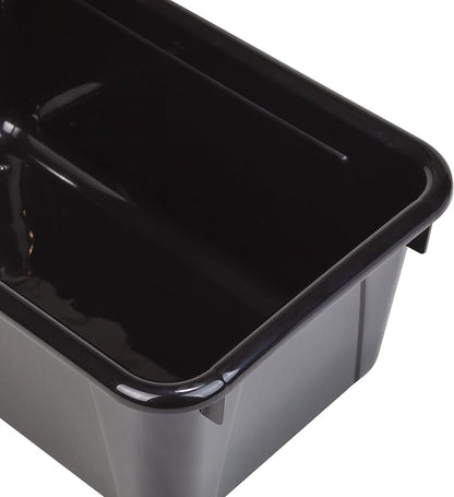 Storex Small Cubby Bins – Plastic Storage Containers for Classroom, 12.2 x 7.8 x 5.1 inches, Black, 5-Pack (62466A05C)