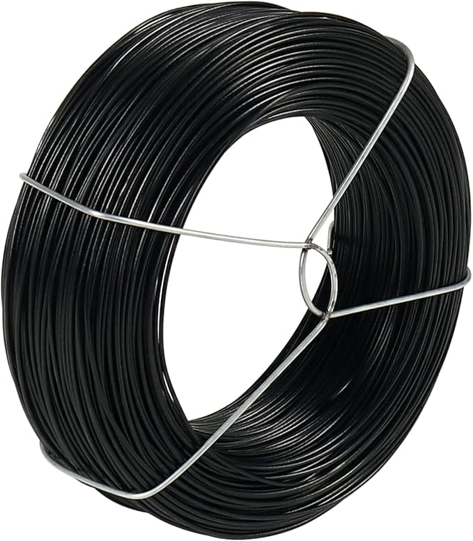 328 Feet Plant Twist Tie Plastic Coated Soft Garden Metal Wire 1mm Thin for Tomato Plants, Climbing Roses and Vines Organizing (Black)