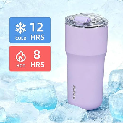 BJPKPK 20oz Spill Proof Coffee Tumbler, Insulated Stainless Steel Cup | Double Wall Vacuum, Leakproof Lid, Keeps Hot/Cold/Iced, BPA Free, Dishwasher Safe, Cupholder, Travel, Dark Green