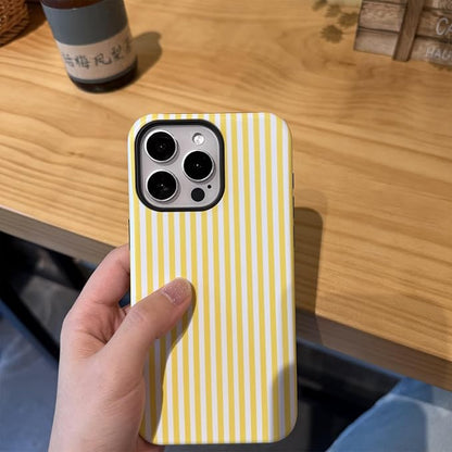for iPhone 13 Pro Max Case Striped Cute Aesthetics Phone Case Trendy Protective Shockproof Cover for iPhone 13 Pro Max Yellow White