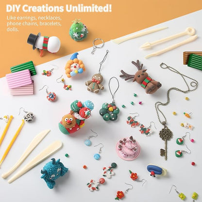Polymer Clay 72 Colors, Modeling Clay for Kids, Non-Sticky Oven Bake Clay with Sculpting Tools and Accessories, Halloween Christmas Gift for Children and Artists
