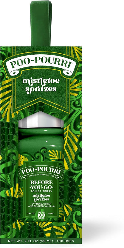 Poo-Pourri Before-You-Go Toilet Spray, Mistletoe Spritzes, 2 Fl Oz - Cypress, Cedar, and Smoked Vanilla