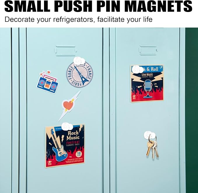 LOVIMAG Fridge Magnets 20Pcs, Magnet for Refrigerator Whiteboard, White | Small Strong Neodymium Metal Cute Push Pin for Classroom, Kitchen, Accessories Decorative, Office, Calendar