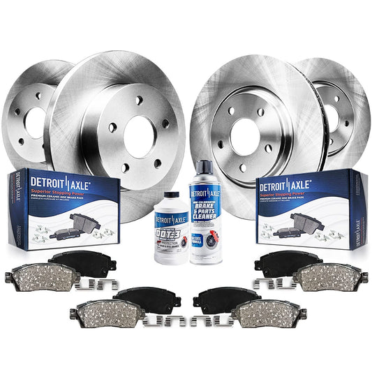 Detroit Axle - Brake Kit for Chevrolet Malibu Cobalt HHR Pontiac G5 G6 Pursuit, Disc Brake Rotors Ceramic Brake Pads Replacement