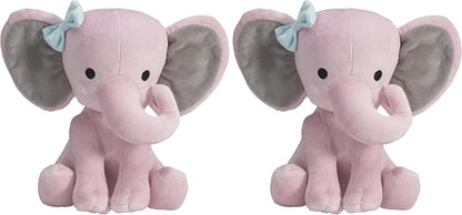 Bedtime Originals Twinkle Toes Pink Elephant Plush, Hazel, 1 Count (Pack of 2)
