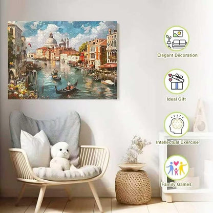 Venice Landscape 1000 Piece Puzzle for Adults,Puzzles for Adults 1000 Pieces,Challenging and Hard Difficult Mosaic Jigsaw Puzzles Toy Games 1000Pieces 27.5 X 19.7inch