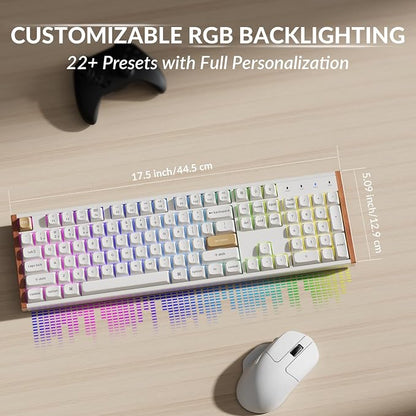 Keychron K10 HE Full-Size Hall Effect Keyboard Wireless, Rapid Trigger | Aluminum Wood Frame Hot-Swappable Magnetic Switches Adjustable Actuation 2.4 GHz Bluetooth USB-C PBT Keycaps QMK Custom RGB