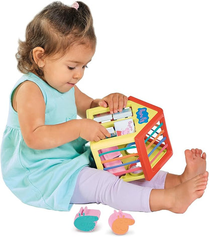 TOMY Toomies Grow with Peppa Pig - Peppa’s Activity House - Kids’ Activity Center with Sensory Shape Sorting and Color Matching Games - Includes 4 Peppa Pig Family Textured Blocks - 18 Months and Up