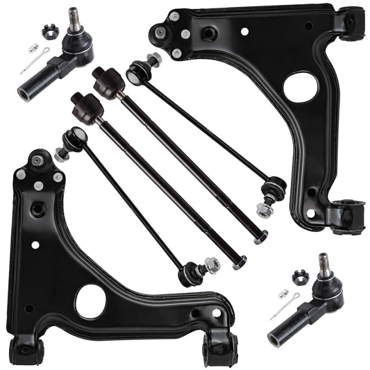 Detroit Axle - 8pc Front End Control Arms Kit for Saturn L100 L200 L300, LS LW Series, 2 Lower Control Arms 4 Tie Rod Ends 2 Swa