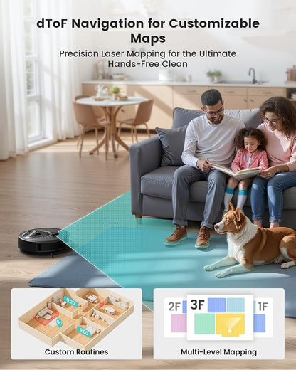 Lefant Robot Vacuum and Mop, 450ml Visible Dustbin, Upgraded 190° PSD Obstacle Avoidance, Customized Cleaning, Multi-Floor Mapping, 150 Mins Runtime, 2.4G/5G WiFi, Pet Hair & Carpets, M330 Pro