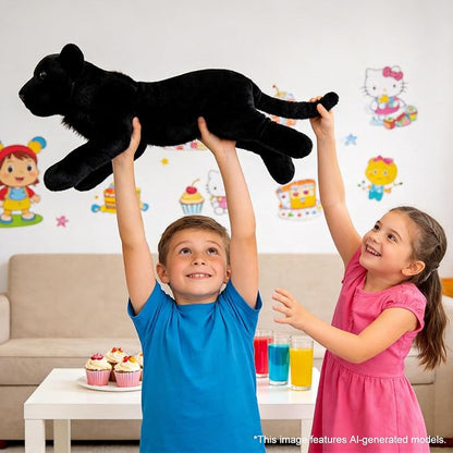 Black Panther Stuffed Animal 23.6" Jaguar Stuffed Animal Cute Black Panther Plush Realistic Jungle Stuffed Panther Toy Pillow Soft Plush Toy Birthday Graduation Gifts for Kids Boys