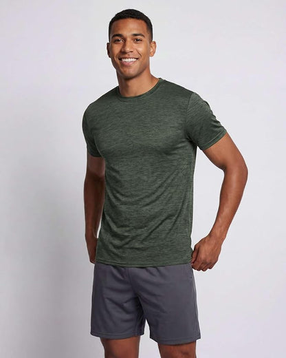 5 Pack Men's Dry Fit Short Sleeve T-Shirt Gym Workout Athletic Running Tee | Cooling, Moisture-Wicking, Crew Neck, Quick-Dry, Breathable, Active, Exercise, Fitness, Basketball, Cycling, Hiking, Tennis