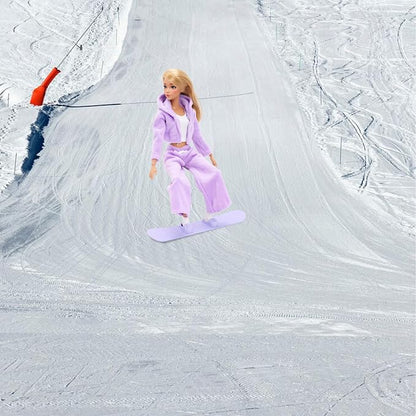 13 Pcs Doll Winter Clothes and Accessories - 3 Set Dolls Winter Coat Clothes, 2 Pairs of Shoes and 8 Pcs Skiing Accessories for 11.5 Inch Girl Doll Winter Playset