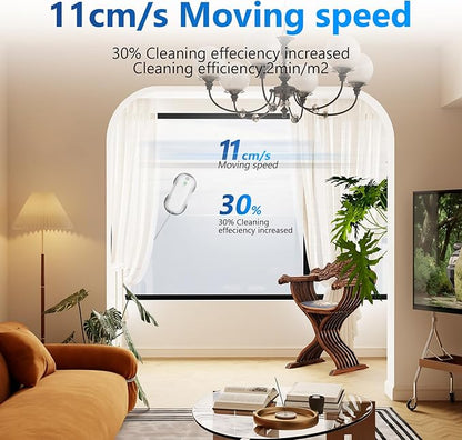Tosima W5 Window Cleaning Robot, 6400Pa Max Adaptive Suction, Auto-Spray Smart Window Cleaner with Triple Safety System, Intelligent Navigation, Remote Control, for All Smooth Surfaces, White