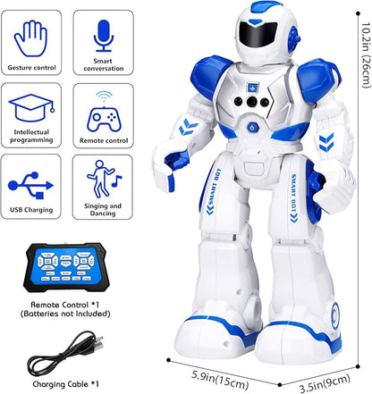 KingsDragon Robots Toy for Kids, RC Robot Gesture Sensing Toy | Interactive Walking Singing Dancing Robot Birthday Presents for Boys Girls Age 6 7 8 9 10 11 12 Years Old