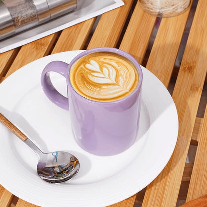 Multi-Coloured Ceramic Mugs Set of 6-11.2 oz / 330ml-Coffee Mugs-Cappuccino-Tea Cups- Hot Chocolate Cups (Warm color, Large)