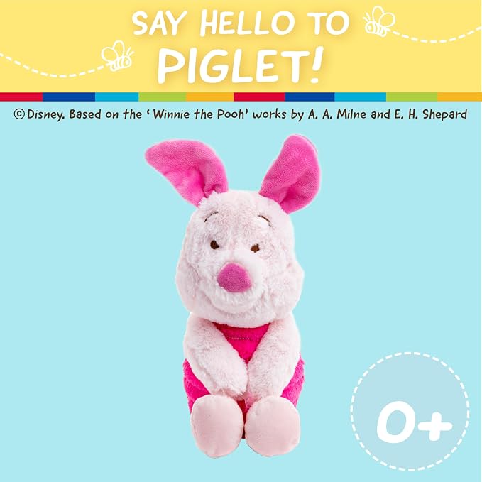 KIDS PREFERRED Baby Winnie The Pooh and Friends Stuffed Animal with Jingle and Crinkle, Piglet 14” 9 inch (Pack of 1)