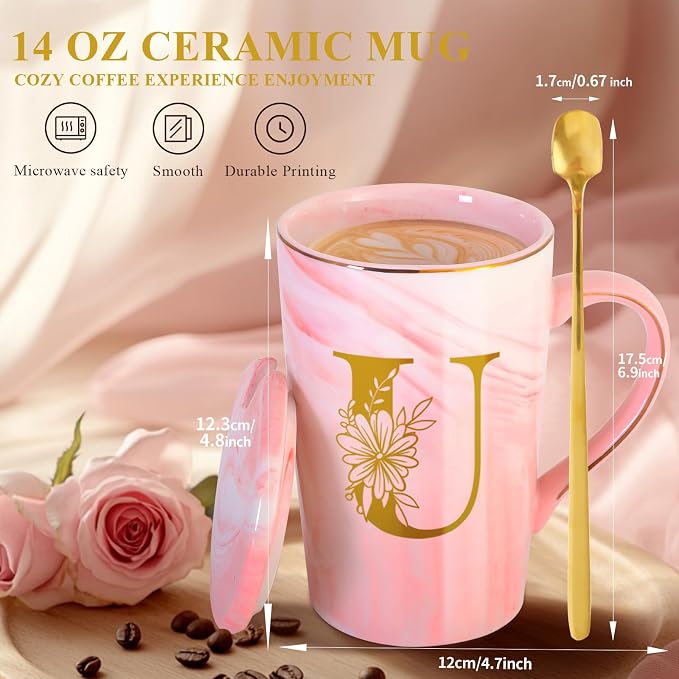 Personalized Ceramic Coffee Mug with Lid Tea Cup Gift Auntie Titi Son Girlfriend Brother Work Police Wife Bachelorette College Students Cowgirl Soul Best Sister Ever Work Young Adult Tomboy Lesbian,U