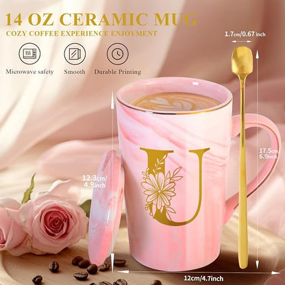 Personalized Ceramic Coffee Mug with Lid Tea Cup Gift Auntie Titi Son Girlfriend Brother Work Police Wife Bachelorette College Students Cowgirl Soul Best Sister Ever Work Young Adult Tomboy Lesbian,U