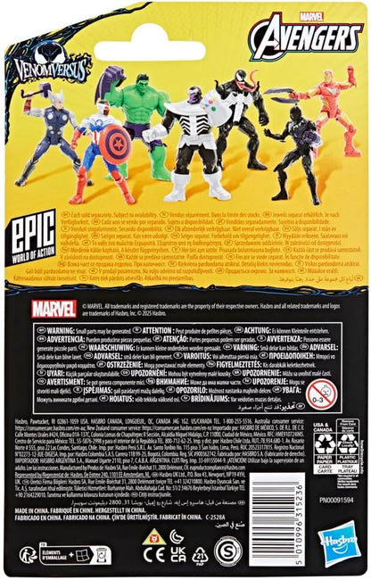 Marvel Avengers VenomVersus Epic World of Action Anti-Venom Captain America Figure & Shield Accessory, 4-Inch (10 cm) Super Hero Toys for Kids Ages 4+