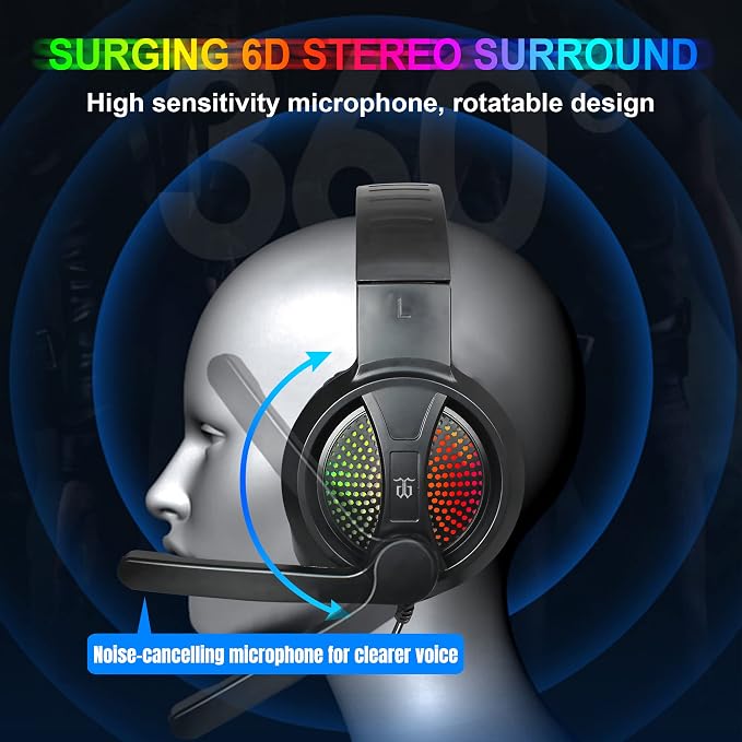 DGG Gaming Keyboard and Mouse, Headphones, Mouse pad Combo for PC Gamers | RGB Backlight Gaming Keyboard and Mouse Bundle with Headset, All in One for Xbox and PS4 Users